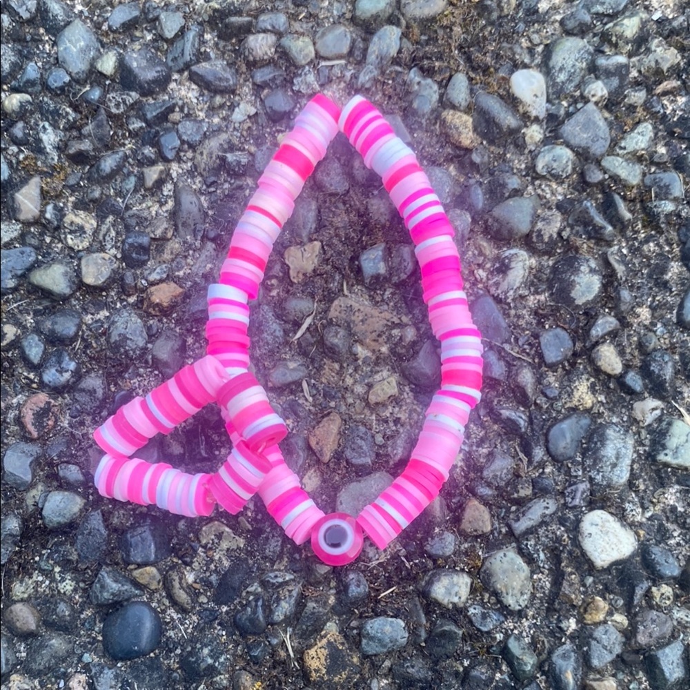 Pink and White Beaded bracelet
